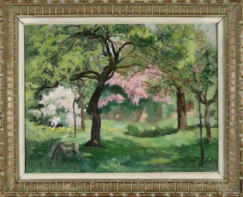 Лугинина-Волконская Мария Владимировна. Пейзаж с козой